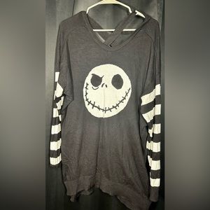Disney The Nightmare Before Christmas Sweater. Black with Jack skull.